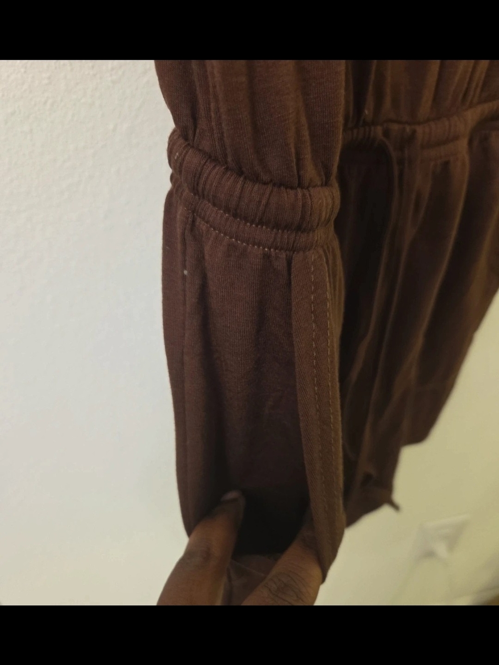Women's Brown Sleeveless Drawstring Romper - Picture 4 of 6